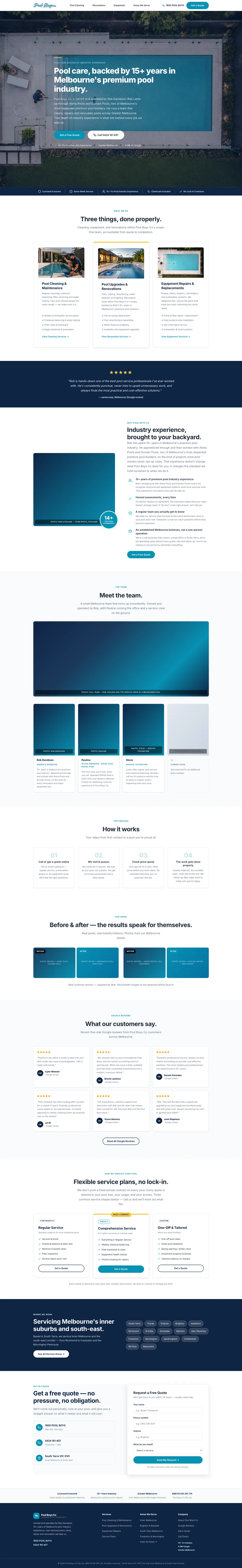 Pool Boys Co — Pool Servicing website built by ServiceScale